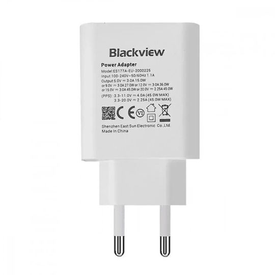 POWER ADAPTER TYPE-C GAN 45W WHITE BLACKVIEW